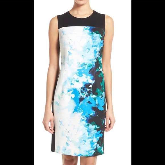 'Dakota' Floral Print Sleeveless Scuba Dress - Picture 1 of 7